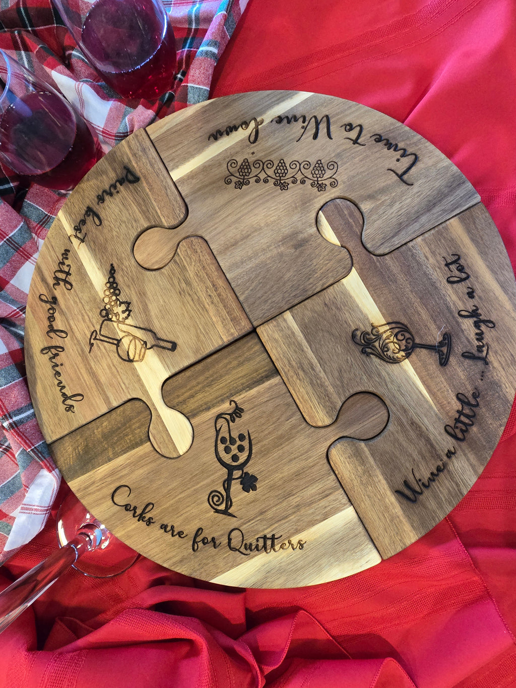 Wine Puzzle Charcuterie Board